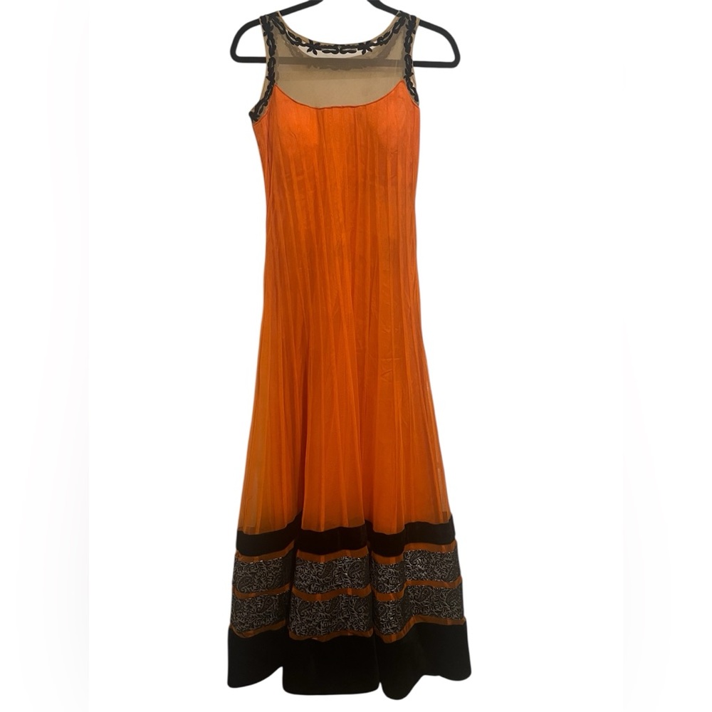 Sleeveless Orange and Black Velvet Anarkai Dress size XS
